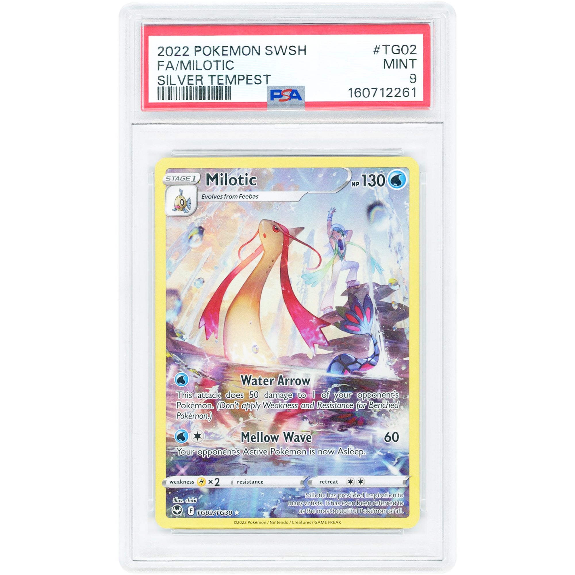 Milotic 2022 Pokemon Silver Tempest Trainer Gallery Ultra Rare #TG02 PSA Authenticated 9 Card