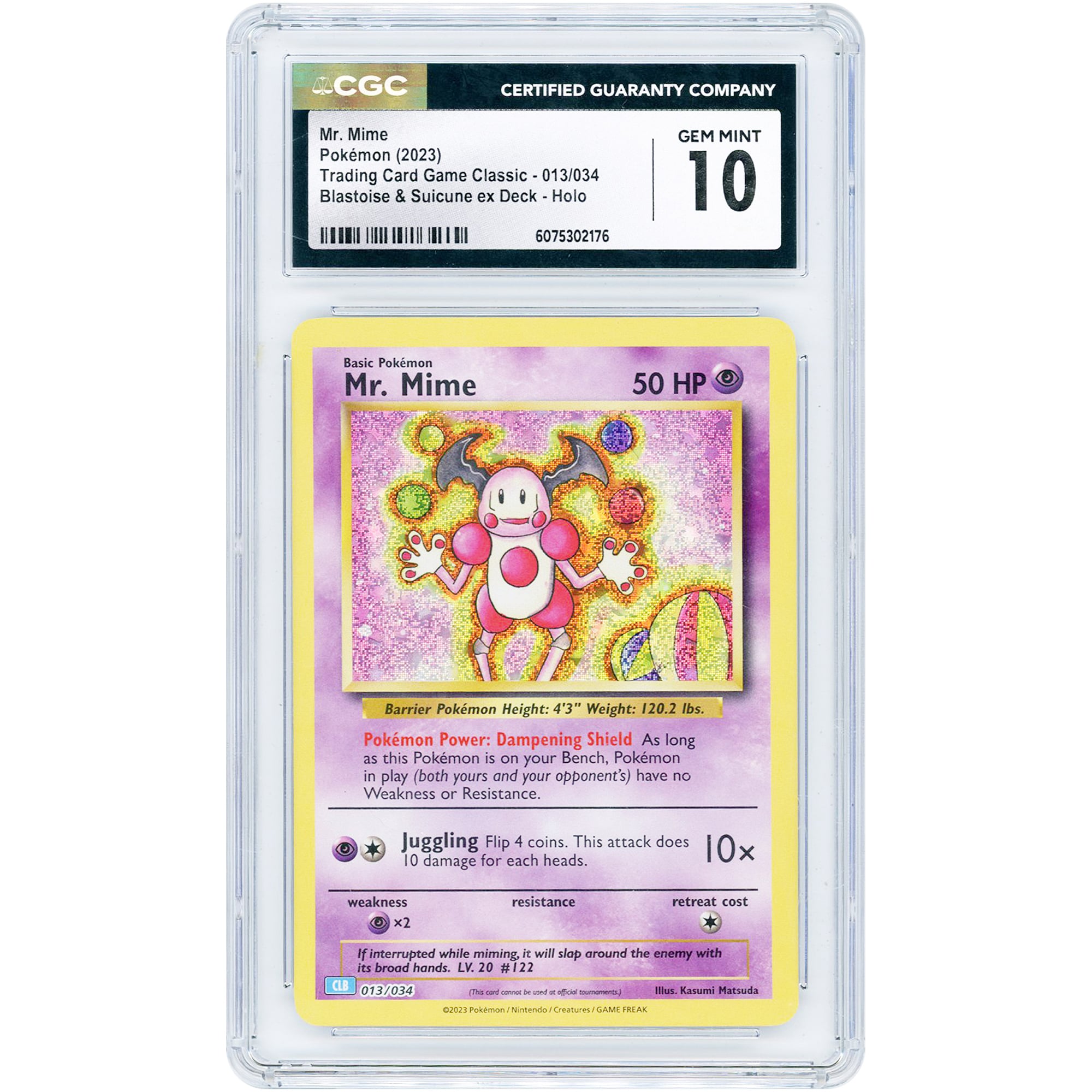 Mr. Mime 2023 Pokemon Trading Card Game Classic Collection #13 CGC Authenticated 10 Card