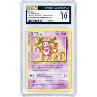 Mr. Mime 2023 Pokemon Trading Card Game Classic Collection #13 CGC Authenticated 10 Card