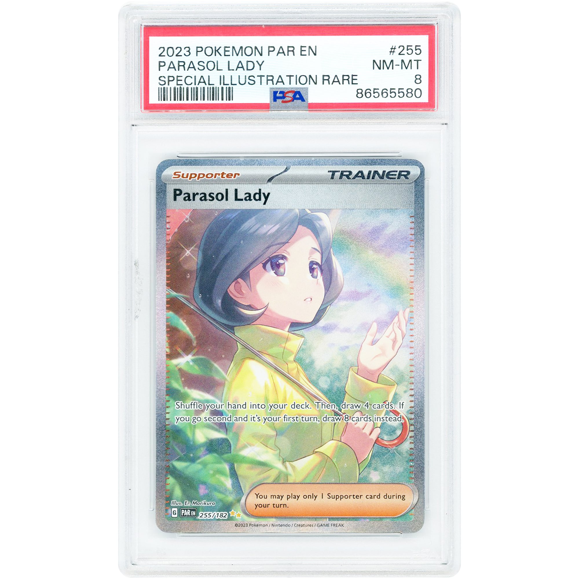 Parasol Lady 2023 Pokemon Paradox Rift Special Illustration Rare #255 PSA Authenticated 8 Card