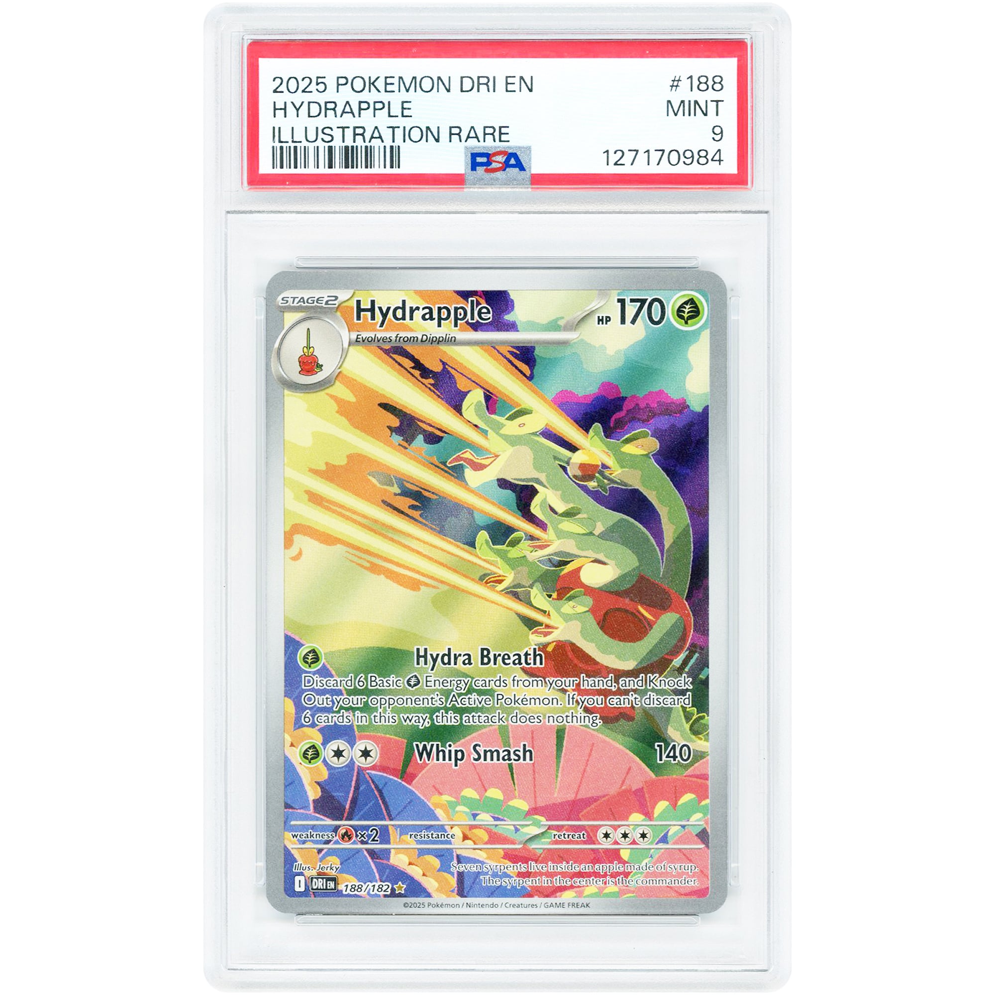Hydrapple 2025 Pokemon Destined Rivals Illustration Rare #188 PSA Authenticated 9 Card