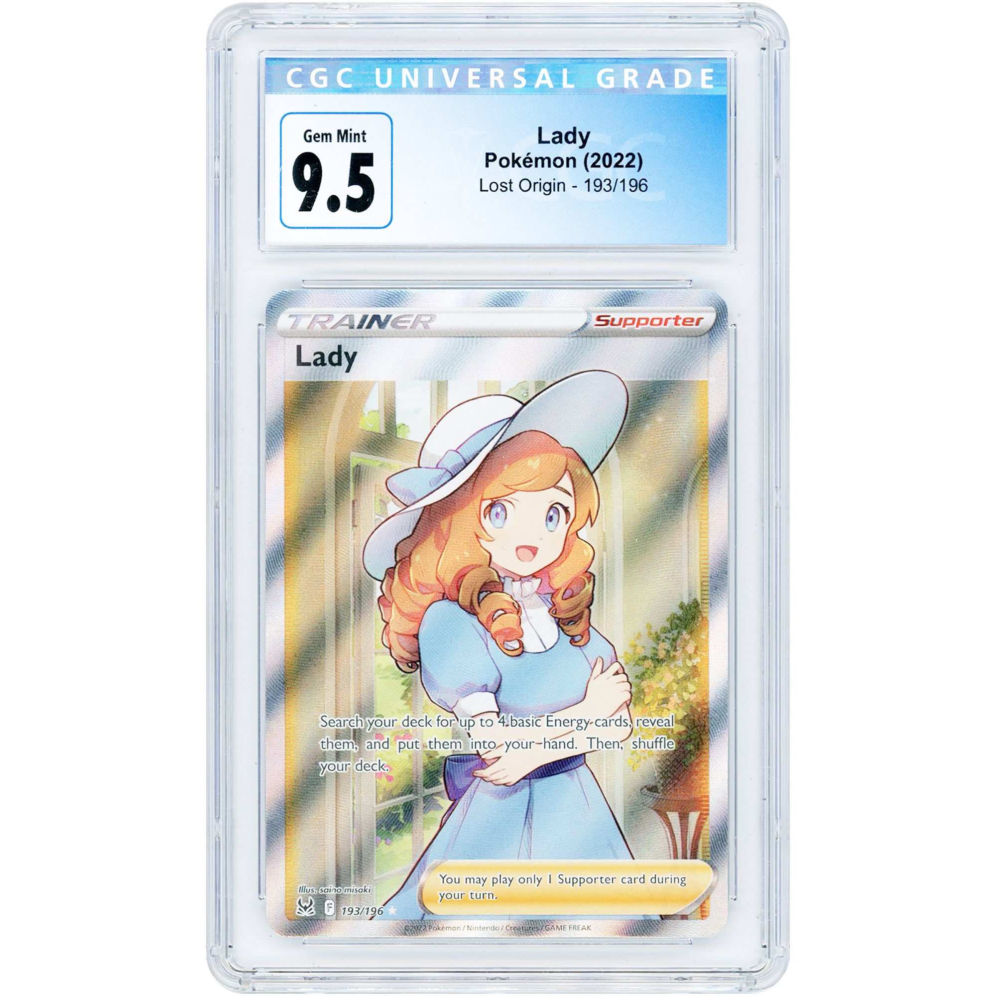 Lady 2022 Pokemon Lost Origin Ultra Rare #193 CGC Authenticated 9.5 Card
