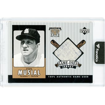 Stan Musial St. Louis Cardinals 2000 Upper Deck A Piece Of History 3000 Hit Club Game Used Relic #SM-J Card