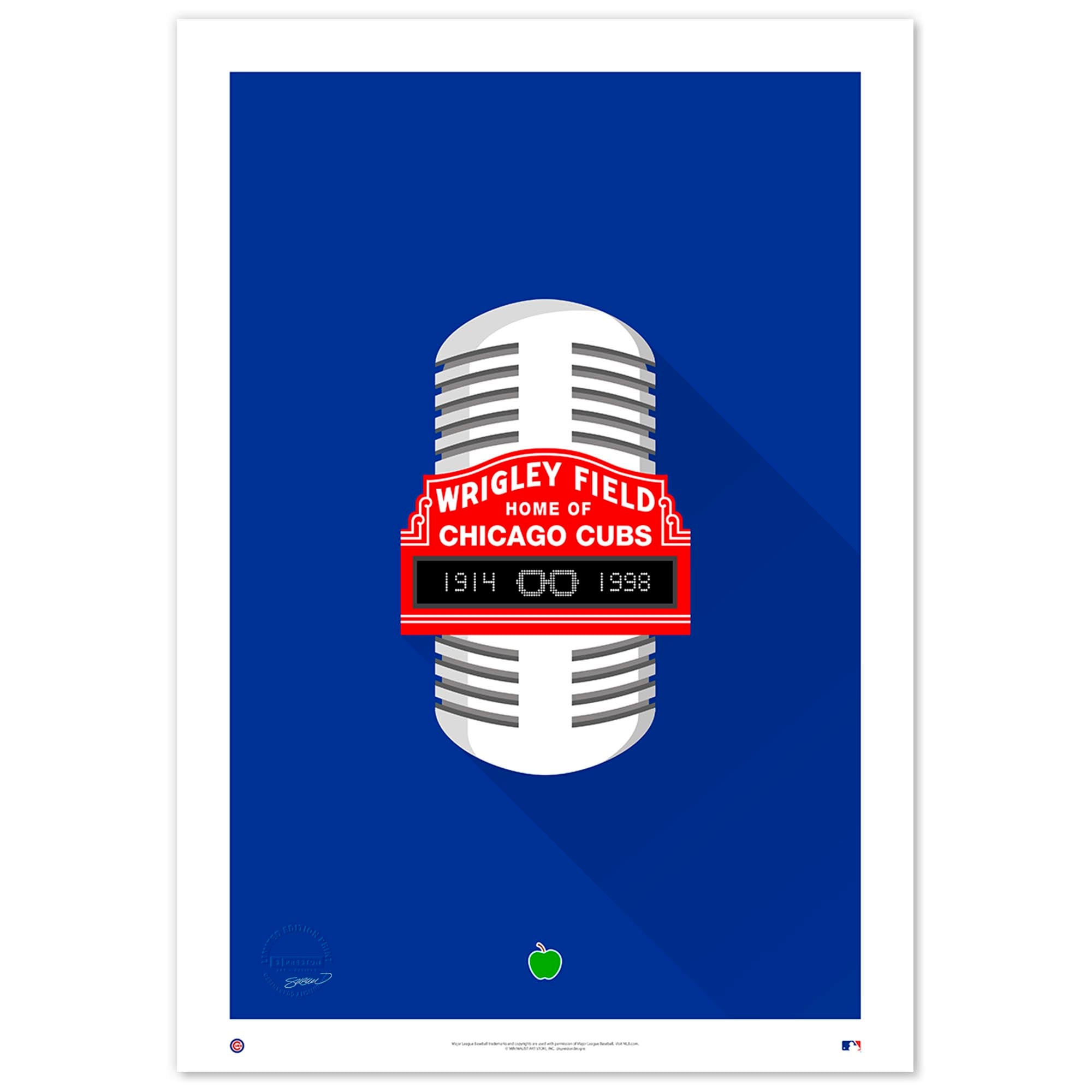 Chicago Cubs Limited Edition 24" x 36" Minimalist Broadcaster Art Print
