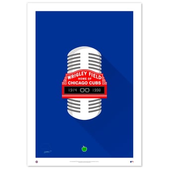 Chicago Cubs Limited Edition 24" x 36" Minimalist Broadcaster Art Print