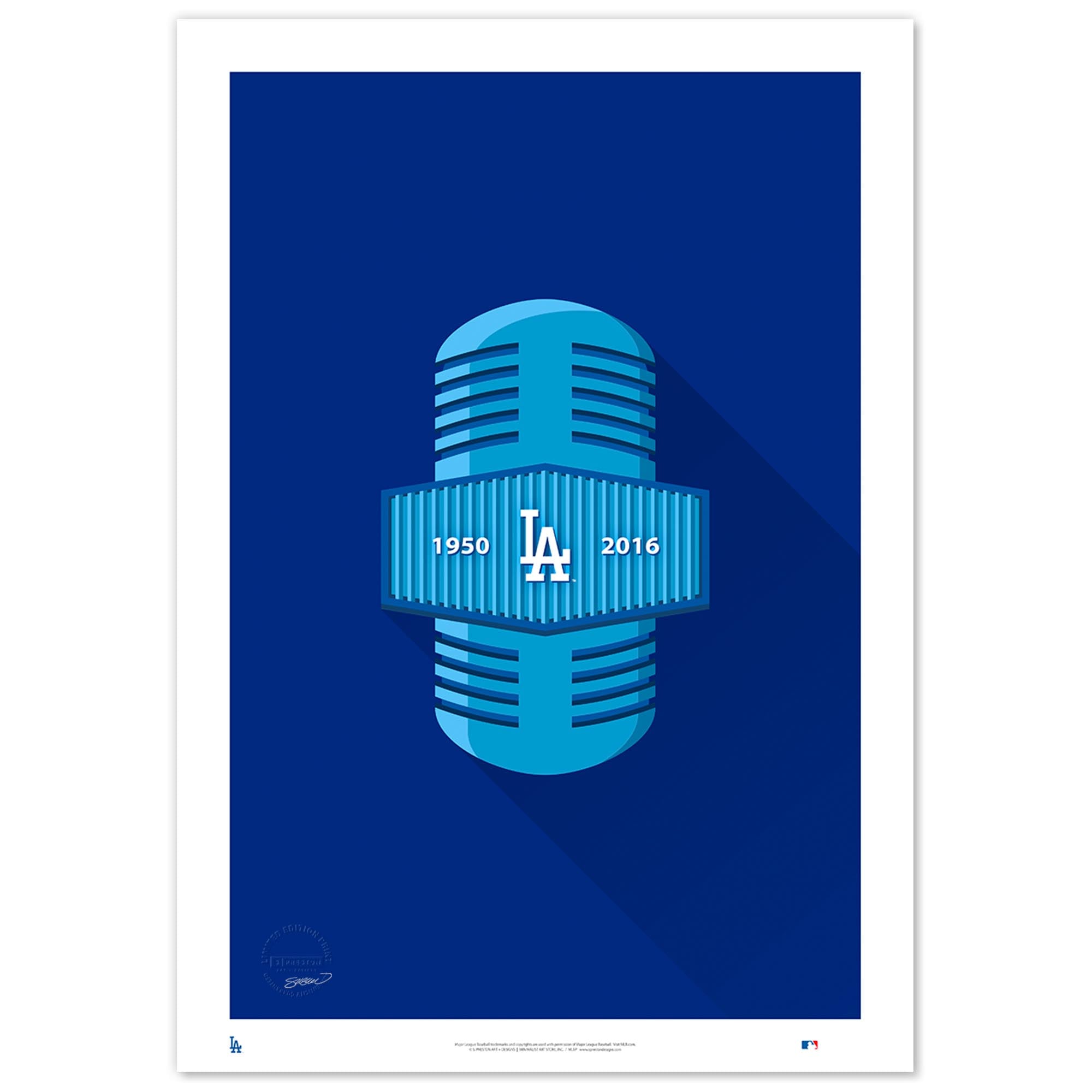 Los Angeles Dodgers Limited Edition 24" x 36" Minimalist Broadcaster Art Print