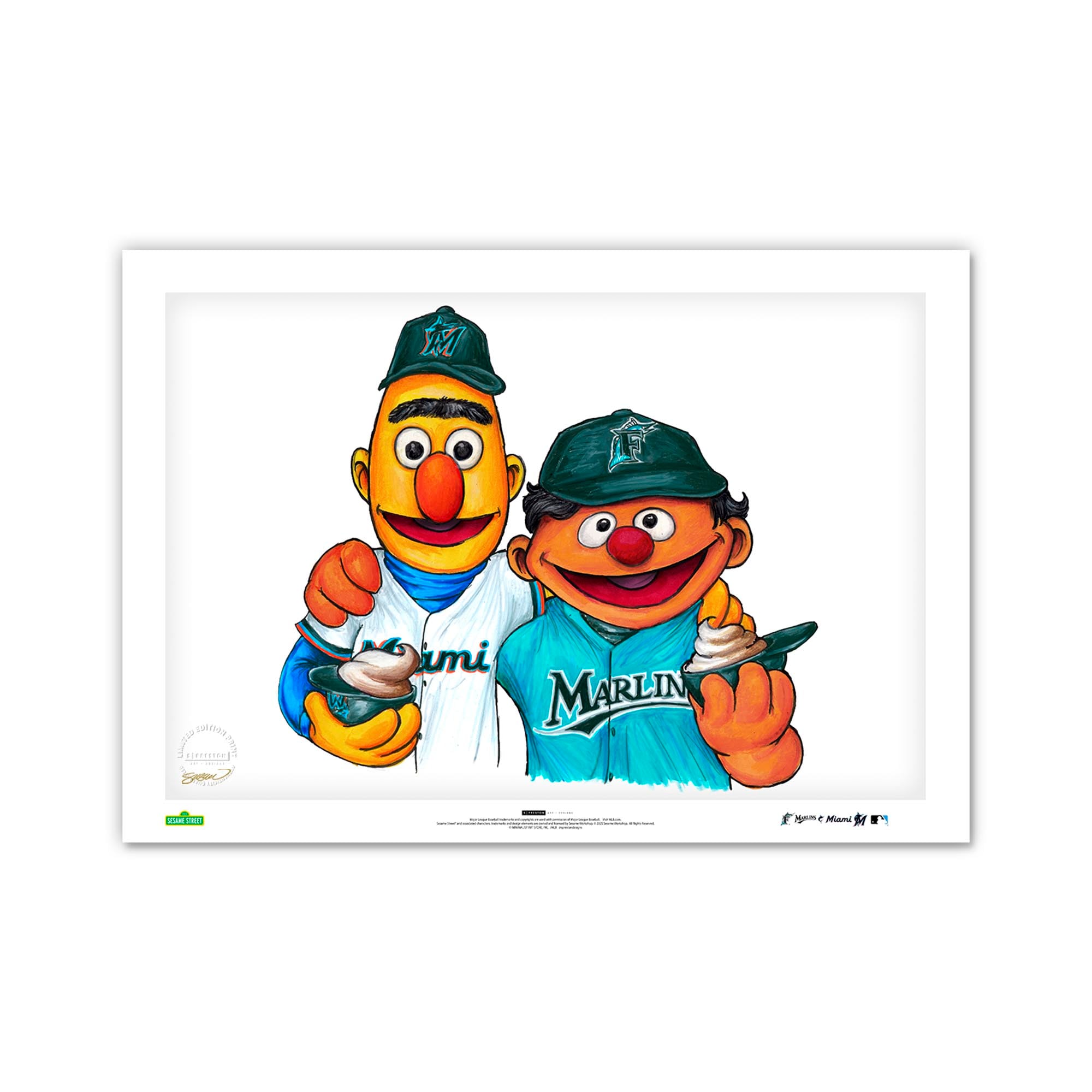 Miami Marlins Limited Edition 24" x 36" Sesame Street Art Print