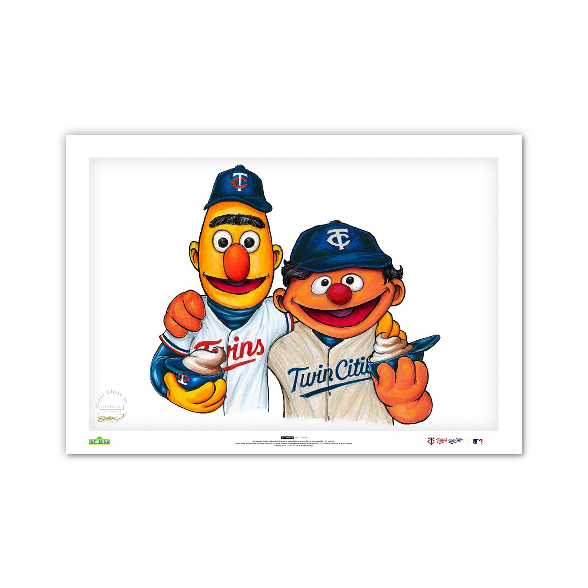 Minnesota Twins Limited Edition 24" x 36" Sesame Street Art Print