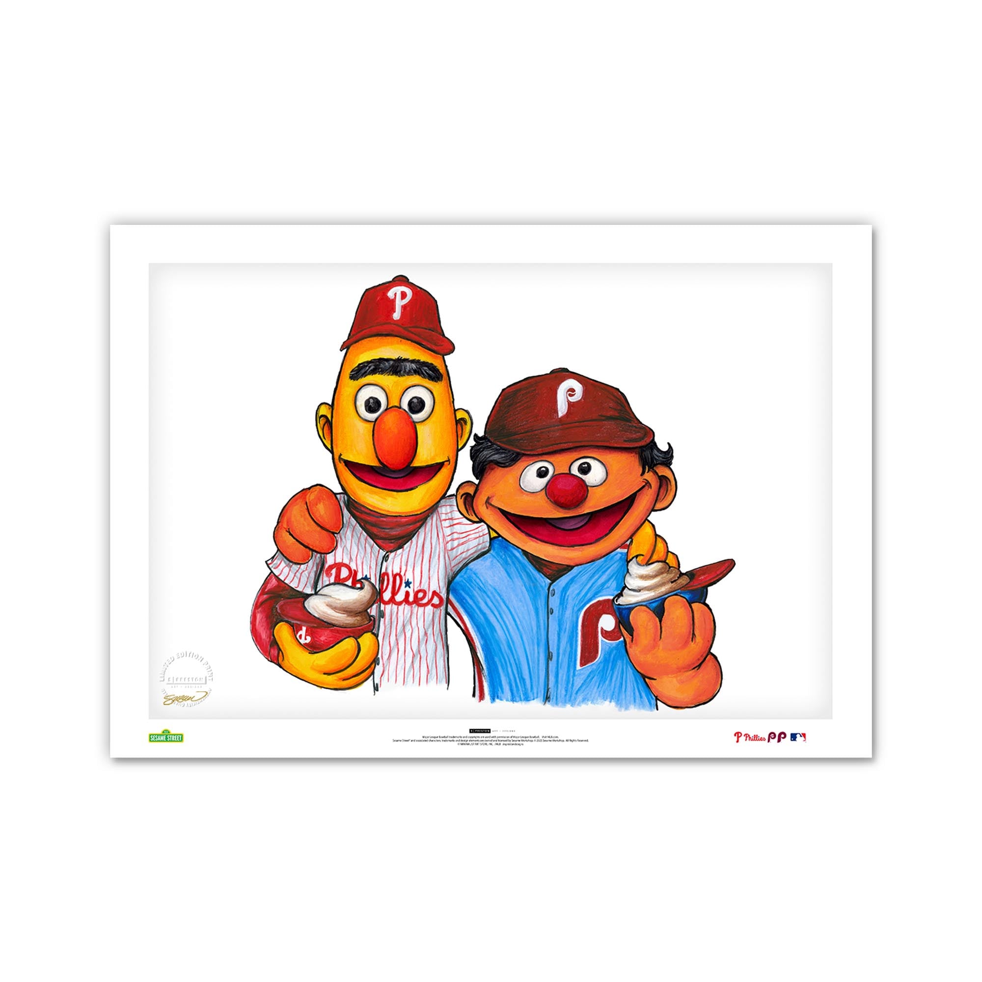 Philadelphia Phillies Limited Edition 24" x 36" Sesame Street Art Print