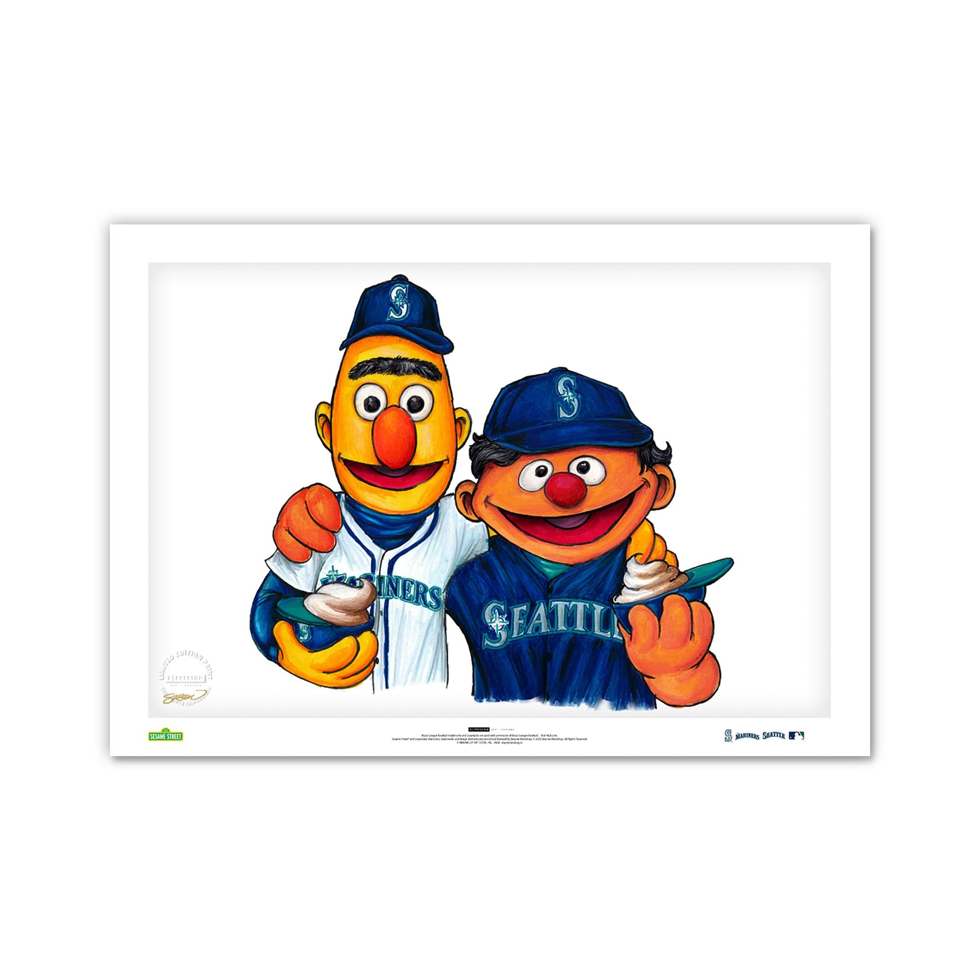 Seattle Mariners Limited Edition 24" x 36" Sesame Street Art Print