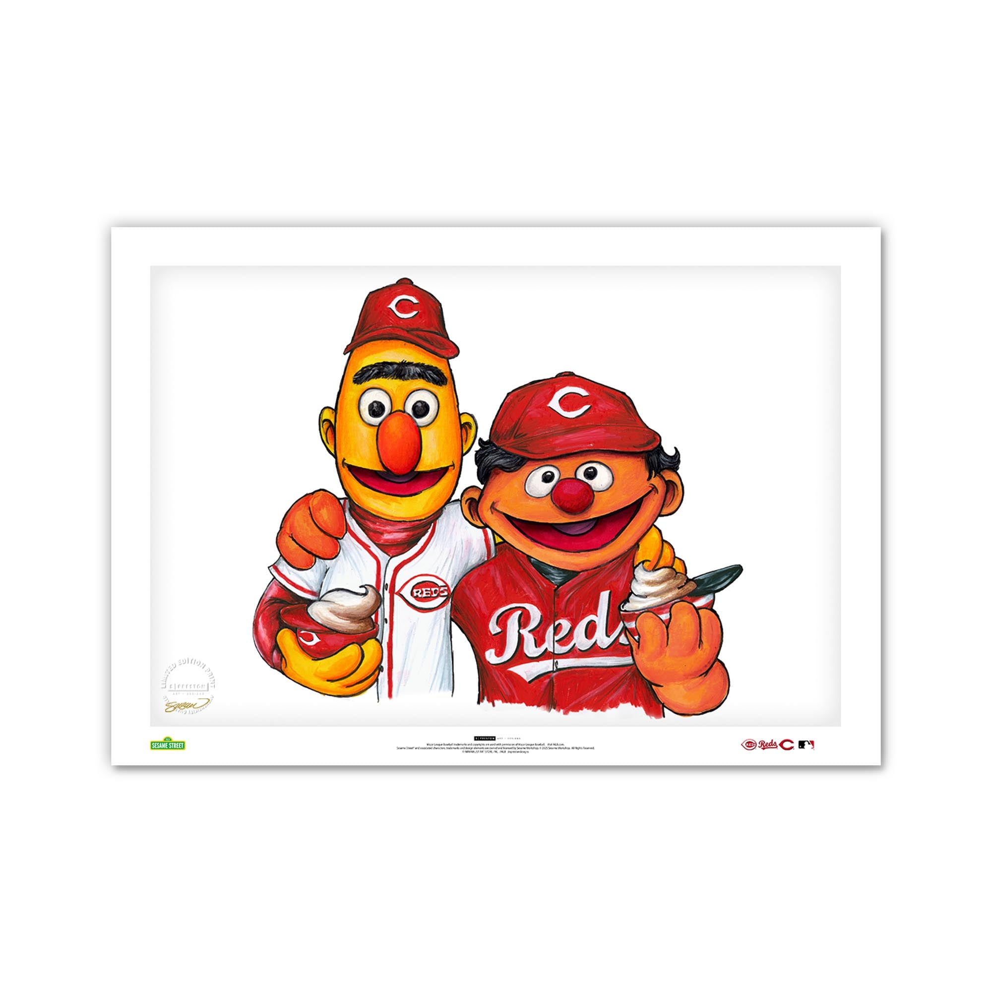 Cincinnati Reds Limited Edition 24" x 36" Sesame Street Art Print