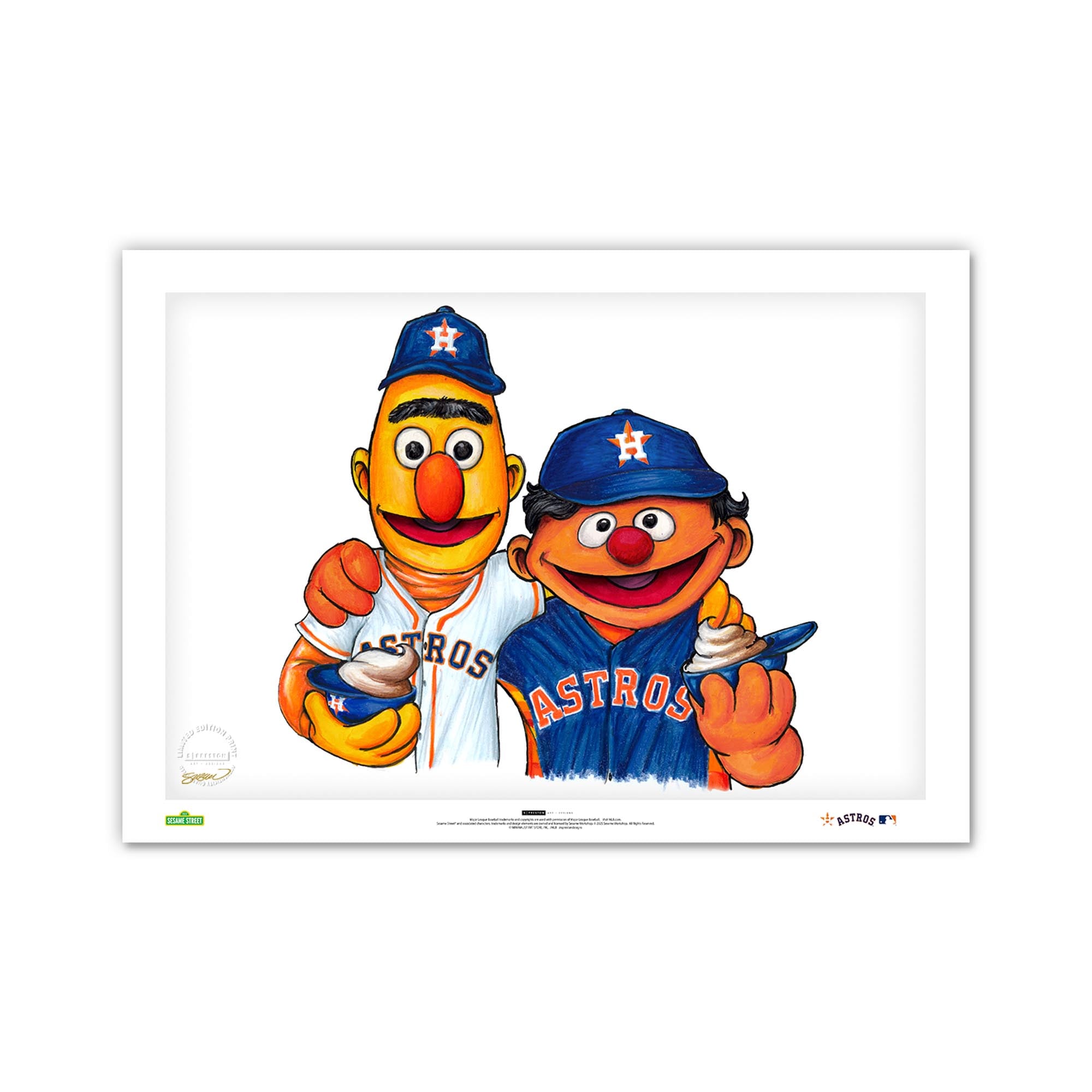 Houston Astros Limited Edition 24" x 36" Sesame Street Art Print