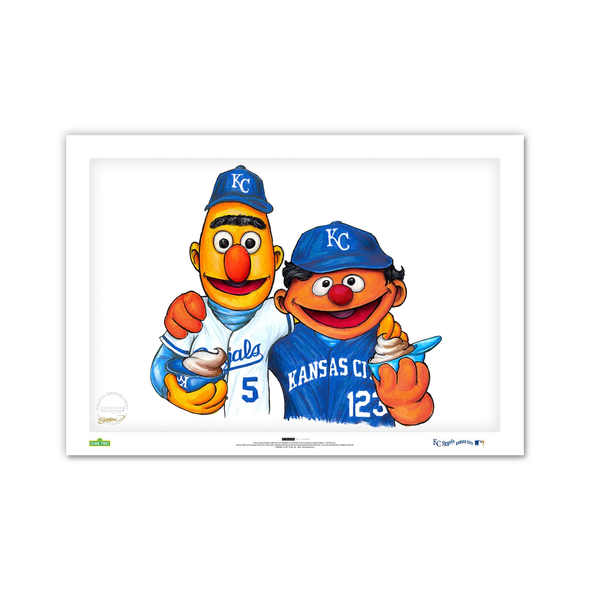 Kansas City Royals Limited Edition 24" x 36" Sesame Street Art Print