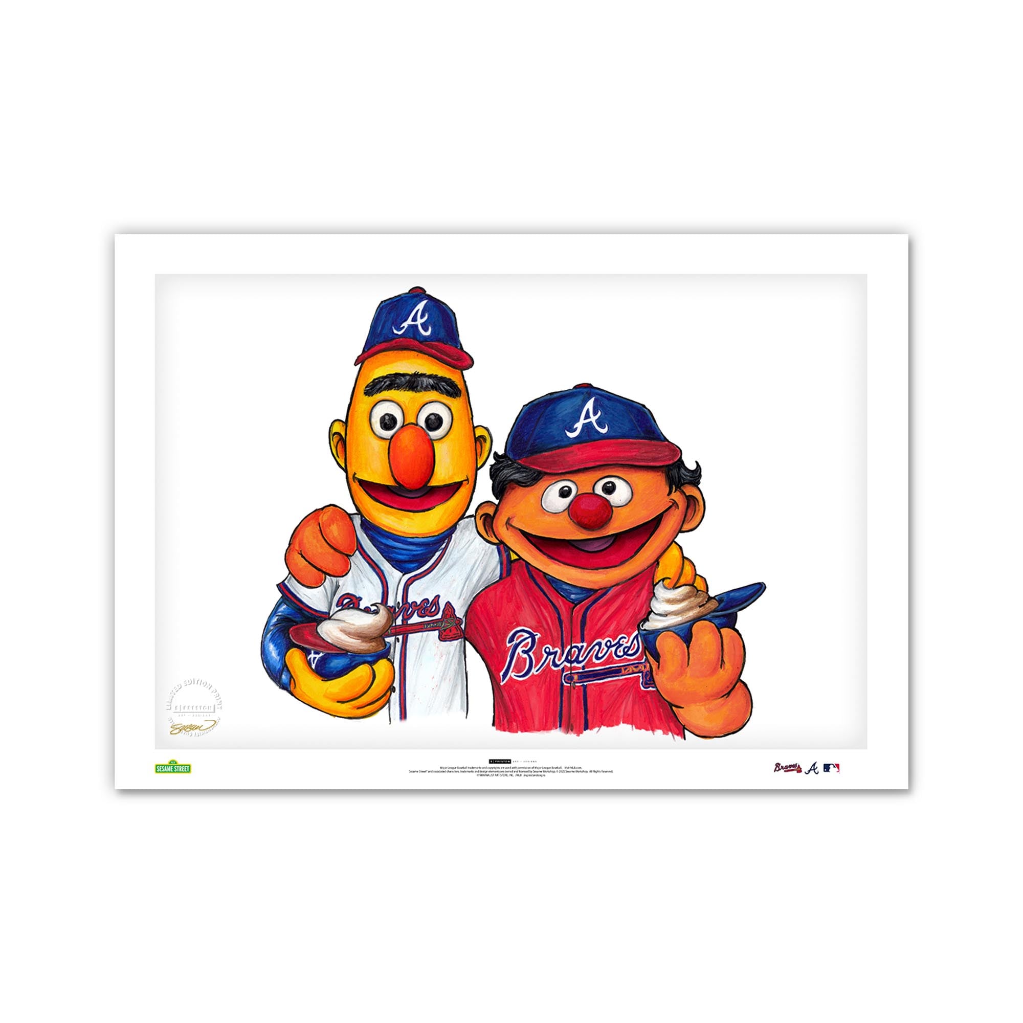 Atlanta Braves Limited Edition 24" x 36" Sesame Street Art Print