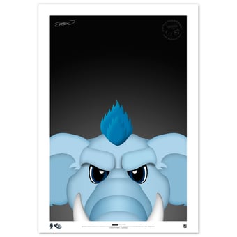 TUSKY Utah Mammoth Limited Edition 14" x 20" Minimalist Mascot Art Print