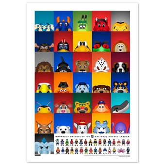 NHL 24" x 36" Minimalist Mascot Art Print