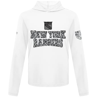 Men's Levelwear White New York Rangers Anthem Camo Long Sleeve Hooded T-Shirt