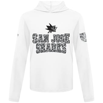 Men's Levelwear White San Jose Sharks Anthem Camo Long Sleeve Hooded T-Shirt