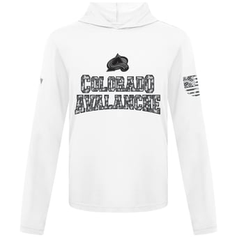 Men's Levelwear White Colorado Avalanche Anthem Camo Long Sleeve Hooded T-Shirt
