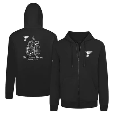 Men's Levelwear Black St. Louis Blues Gauntlets Uphill Full-Zip Hoodie