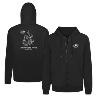 Men's Levelwear Black Minnesota Wild Gauntlets Uphill Full-Zip Hoodie
