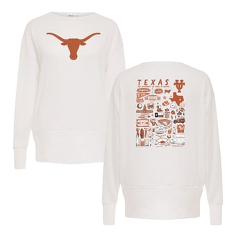 Women's White Texas Longhorns Impressions Lainey Ribbed Tunic Tri-Blend Sweatshirt