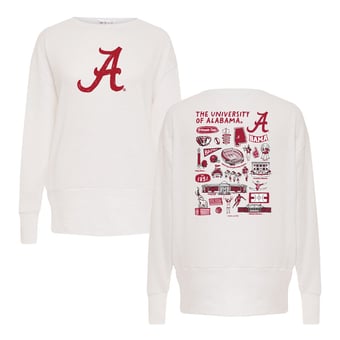 Women's White Alabama Crimson Tide Impressions Lainey Ribbed Tunic Tri-Blend Sweatshirt