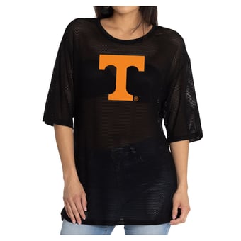 Women's Black Tennessee Volunteers Mallory Mesh Oversized Fashion Jersey
