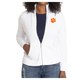 Women's White Clemson Tigers Fallon Full-Zip Jacket