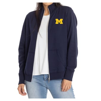 Women's Navy Michigan Wolverines Fallon Full-Zip Jacket