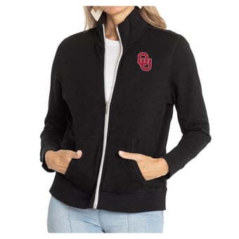 Women's Black Oklahoma Sooners Fallon Full-Zip Jacket
