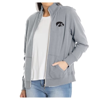 Women's Gray Iowa Hawkeyes Fallon Full-Zip Jacket
