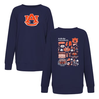 Women's Flying Colors Apparel Navy Auburn Tigers Impressions Rylee Raglan Long Sleeve T-Shirt