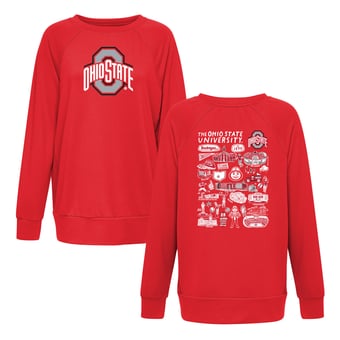 Women's Flying Colors Apparel Scarlet Ohio State Buckeyes Impressions Rylee Raglan Long Sleeve T-Shirt