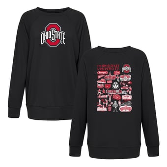 Women's Flying Colors Apparel Black Ohio State Buckeyes Impressions Rylee Raglan Long Sleeve T-Shirt