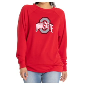 Women's Flying Colors Apparel Scarlet Ohio State Buckeyes Rylee Raglan Long Sleeve T-Shirt