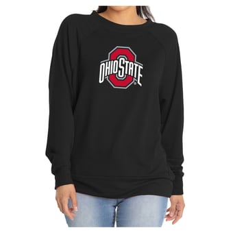 Women's Flying Colors Apparel Black Ohio State Buckeyes Rylee Raglan Long Sleeve T-Shirt