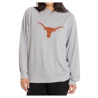 Women's Flying Colors Apparel Gray Texas Longhorns Rylee Raglan Long Sleeve T-Shirt