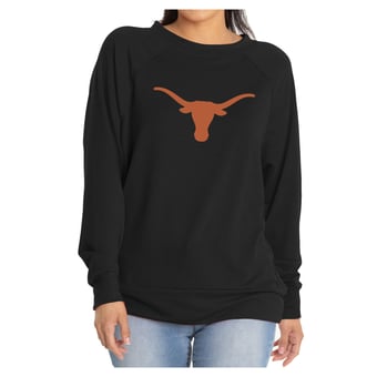 Women's Flying Colors Apparel Black Texas Longhorns Rylee Raglan Long Sleeve T-Shirt