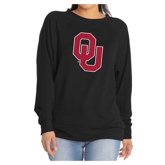 Women's Flying Colors Apparel Black Oklahoma Sooners Rylee Raglan Long Sleeve T-Shirt