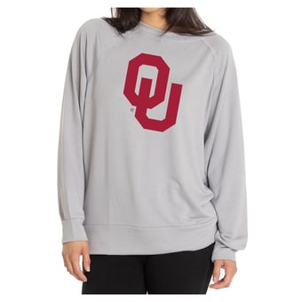 Women's Flying Colors Apparel Gray Oklahoma Sooners Rylee Raglan Long Sleeve T-Shirt