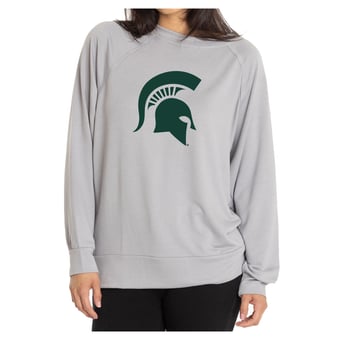 Women's Flying Colors Apparel Gray Michigan State Spartans Rylee Raglan Long Sleeve T-Shirt