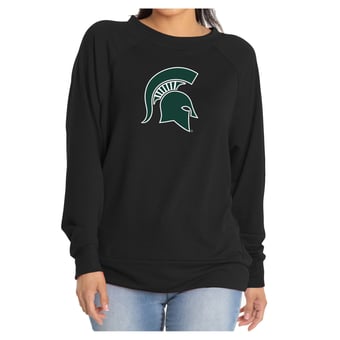 Women's Flying Colors Apparel Black Michigan State Spartans Rylee Raglan Long Sleeve T-Shirt