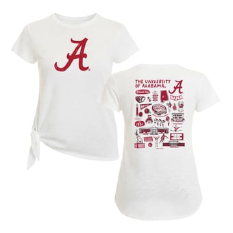 Women's Flying Colors Apparel White Alabama Crimson Tide Impressions Sophie Side Tie T-Shirt