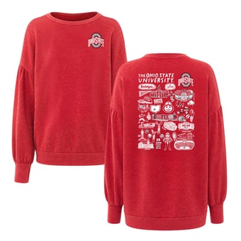 Women's Flying Colors Apparel Scarlet Ohio State Buckeyes Impressions Brooklyn Sweatshirt