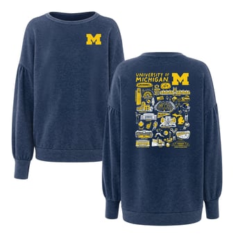 Women's Flying Colors Apparel Navy Michigan Wolverines Impressions Brooklyn Sweatshirt