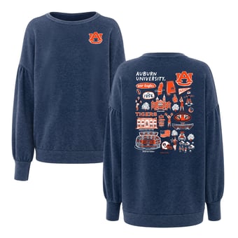 Women's Flying Colors Apparel Navy Auburn Tigers Impressions Brooklyn Sweatshirt