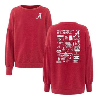 Women's Flying Colors Apparel Crimson Alabama Crimson Tide Impressions Brooklyn Sweatshirt