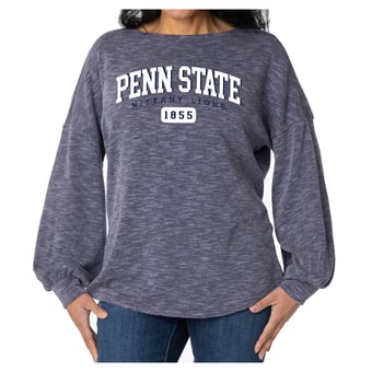 Women's Flying Colors Apparel Navy Penn State Nittany Lions Josie Balloon Sleeve Long Sleeve Tunic T-Shirt