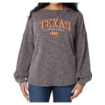 Women's Flying Colors Apparel Black Texas Longhorns Josie Balloon Sleeve Long Sleeve Tunic T-Shirt